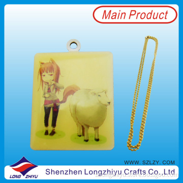Japan Dog Tags Cartoon Custom Animal Dog Tag with Epoxy Printing Cute Girl and Sheep (LZY1018)
